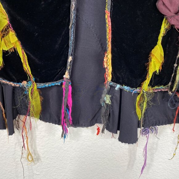 Giselle Shepatin Womens Velvet Art to Wear Rosettes Lagenlook Eclectic Vest Sz S - Picture 9 of 14